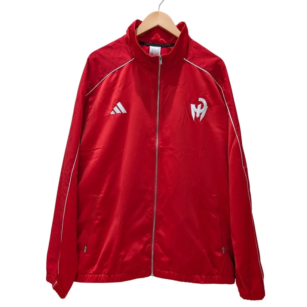 Adidas Mahomes Track Jacket Red White Logo Full Zip Mens Athletic Sportswear 2XL
